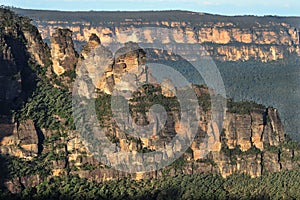 Three sisters landscape, blue mountains, australia photo