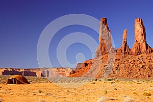 Three Sisters mesa in Monument