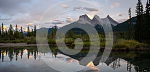 Three Sisters mountain in Kananaskis Country photo