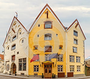 Three Sisters on Pikk street in Tallinn, Estonia