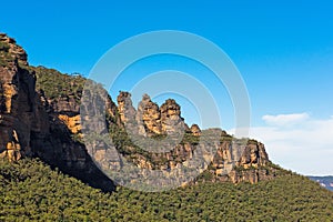 Three Sisters rock formation in the Blue Mountains National Park, Australia