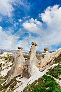 Three sisters rock formation. Cappadocia, Central Anatolia, Turkey