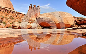 Three Sisters rock reflection