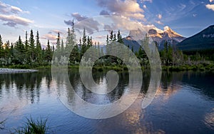 Three Sisters at sunset