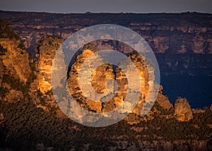 Three Sisters at sunset