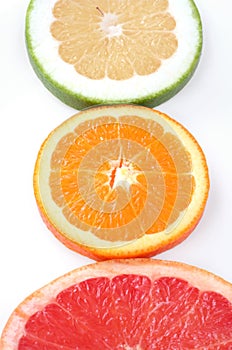 Three slice fresh citrus