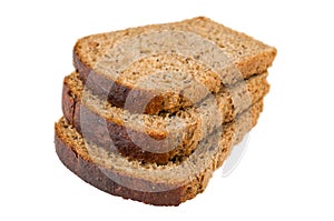 Three slices of bread with raisin