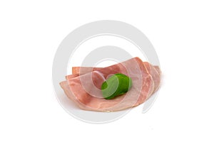 Three slices of ham