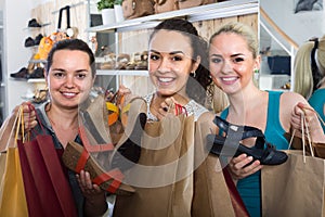 Three girls shopping together