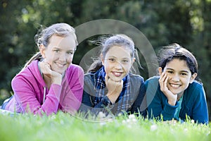 Three Smiling Tween Girls