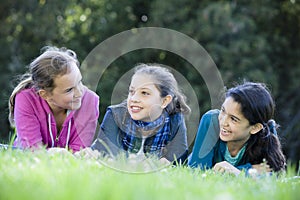 Three Smiling Tween Girls