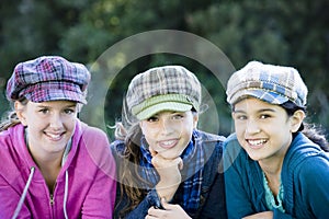 Three Smiling Tween Girls