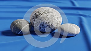 The stones create a natural balanced composition against the vibrant backdrop