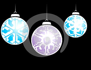 Three Snowflake Ornaments