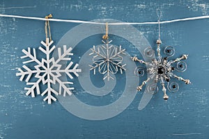 Three Snowflake Ornaments