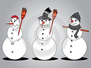 Three Snowmen illustration