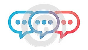 Three Speech Bubbles Chat Communication Dialogue Vector Icon, vector design Generative AI