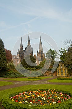 three spires and gardens