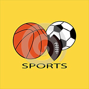 Three sports ball vector illustration