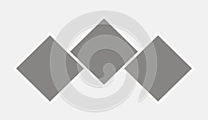 Blank Photo Collage Template with Three Frames