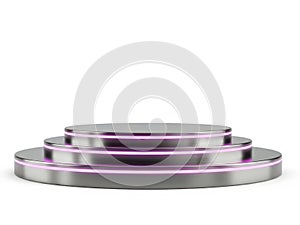 Three stacked circular objects isolated on white background