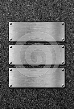 Three stainless steel metal plates