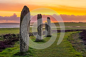 Three standing stones of the Ring of Brodgar photo