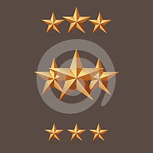 Three Star Rating Collection Vector Illustration