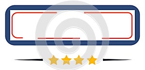 Three-star rating with empty comment box, customer service feedback. Digital satisfaction survey with star symbols and