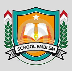 Three star school emblem