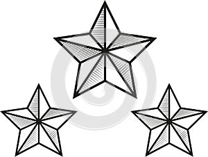 Three stars Argentina soccer (soccer) world cup champion. Illustration to use as a graphic resource or tattoo. photo
