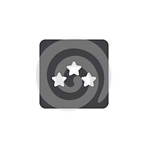 Three stars hotel rating icon vector