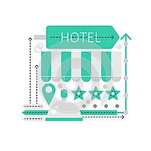 Three stars hotel sign