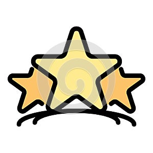 Three stars icon color outline vector