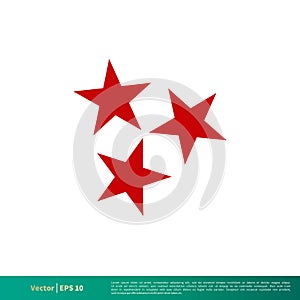 Three Stars, Tennessee Flag Icon Vector Logo Template Illustration Design. Vector EPS 10.