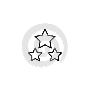 three stars vector icon. three stars sign on white background. three stars icon for web and app eps 10