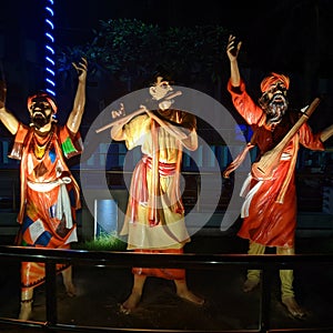 Three statues of purulia old loko songs singers