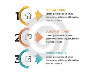 Three Step Process Infographic List