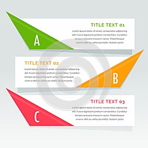 Three steps infographic options banner
