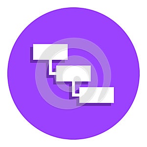 Three Steps List Slide Template badge icon. Simple glyph, flat vector of web icons for ui and ux, website or mobile application