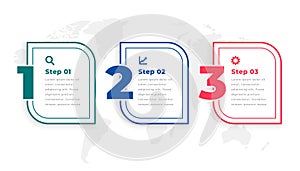 Three steps modern timeline infographic template