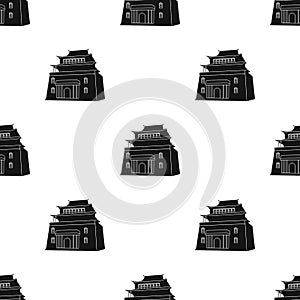 The three-storey building in Mongolia.Mongolian national Shrine of Mitarai.Mongolia single icon in black style vector