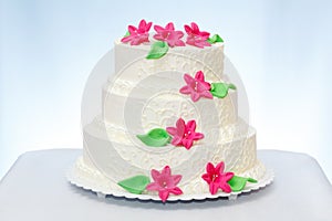 Three-storied wedding cake