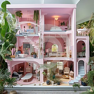 Three-story Barbie house mockup