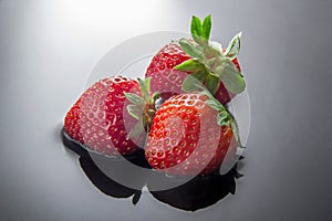 Three strawberries