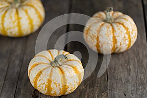 Three striped pumpkins for Halloween