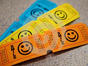 Three Strips of Tickets at the School Carnival