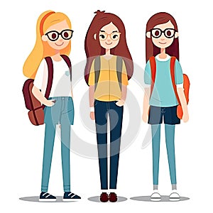 Three student girls.