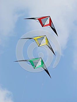 Three stunt kites