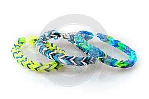 Three style colorful rubber bracelets